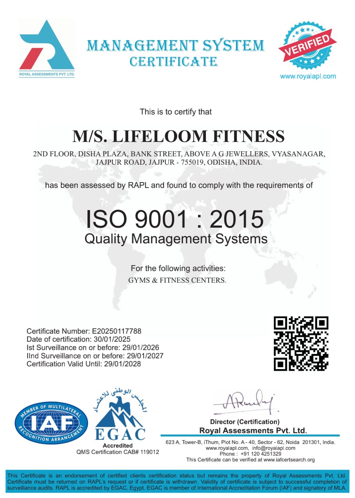 ISO 9001:2015 Certificate